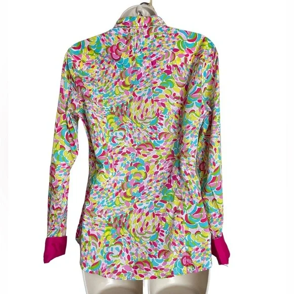 Lilly Pulitzer Print Blouse Size 10 - Picture 5 of 10